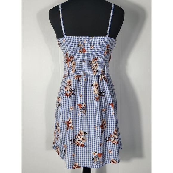 Purple Smow Floral Gingham Dress Sleeveless Casual Sundress Summer Dress Size S - Picture 4 of 8